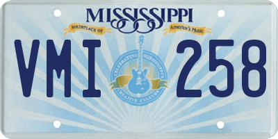 MS license plate VMI258