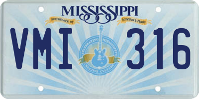 MS license plate VMI316
