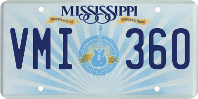 MS license plate VMI360