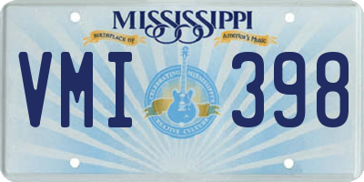 MS license plate VMI398