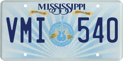 MS license plate VMI540