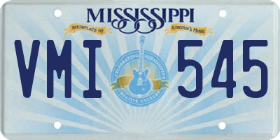 MS license plate VMI545