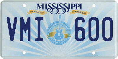 MS license plate VMI600