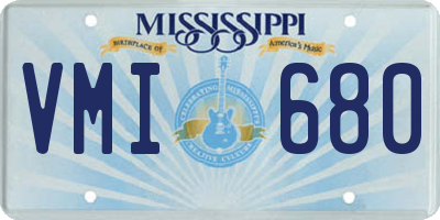 MS license plate VMI680