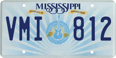 MS license plate VMI812