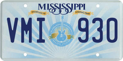 MS license plate VMI930