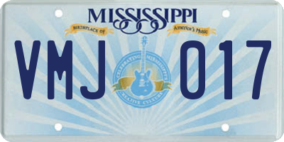 MS license plate VMJ017