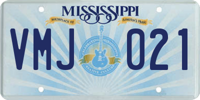 MS license plate VMJ021