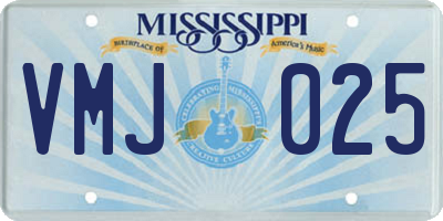 MS license plate VMJ025