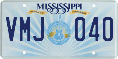 MS license plate VMJ040