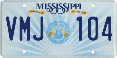 MS license plate VMJ104