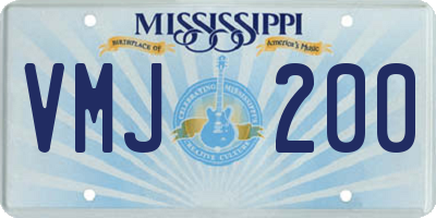 MS license plate VMJ200