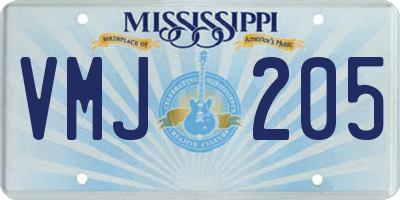 MS license plate VMJ205