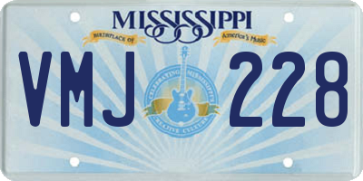 MS license plate VMJ228