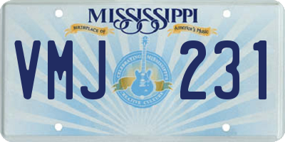 MS license plate VMJ231