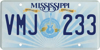 MS license plate VMJ233