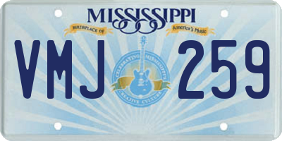 MS license plate VMJ259