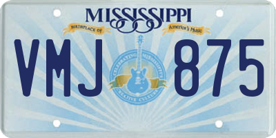 MS license plate VMJ875