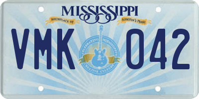 MS license plate VMK042