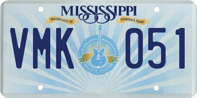 MS license plate VMK051