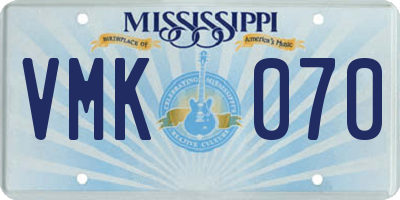 MS license plate VMK070