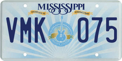 MS license plate VMK075