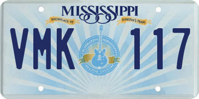 MS license plate VMK117
