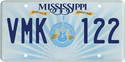 MS license plate VMK122