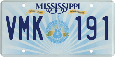 MS license plate VMK191