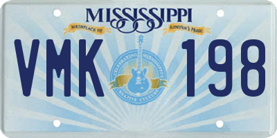 MS license plate VMK198