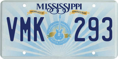 MS license plate VMK293