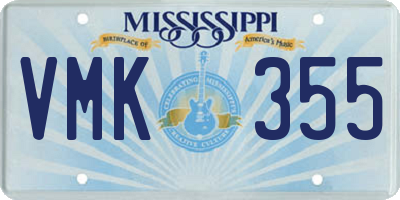 MS license plate VMK355
