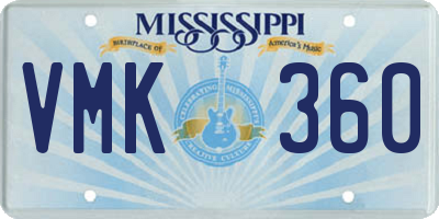 MS license plate VMK360