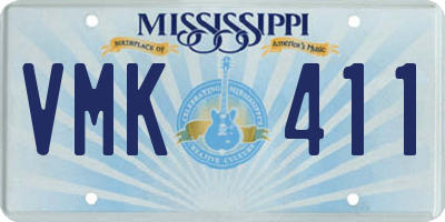 MS license plate VMK411