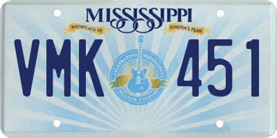 MS license plate VMK451