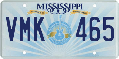 MS license plate VMK465
