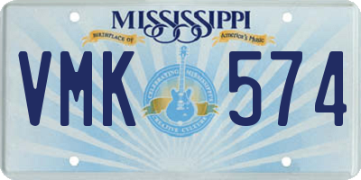 MS license plate VMK574