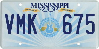 MS license plate VMK675