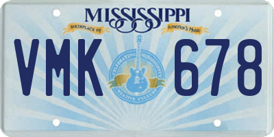 MS license plate VMK678