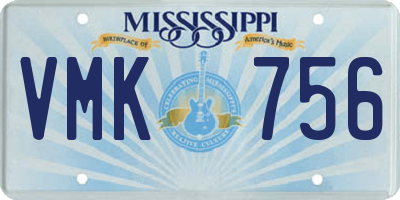 MS license plate VMK756