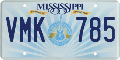 MS license plate VMK785