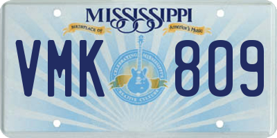 MS license plate VMK809