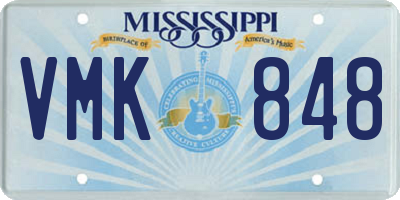 MS license plate VMK848