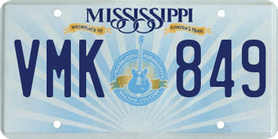 MS license plate VMK849