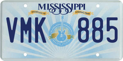 MS license plate VMK885