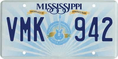 MS license plate VMK942