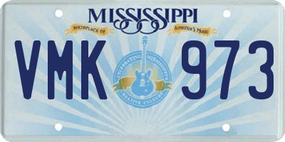 MS license plate VMK973