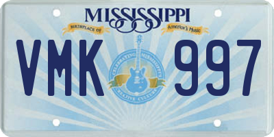 MS license plate VMK997