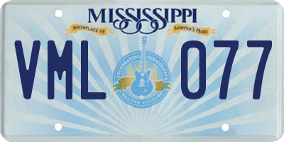 MS license plate VML077
