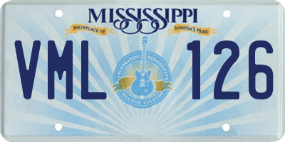 MS license plate VML126